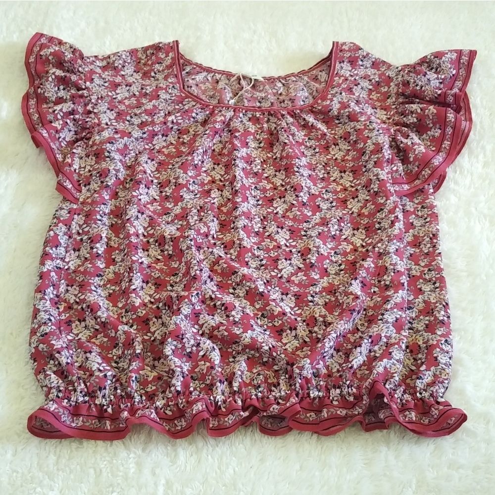 Max Studio Flutter🦋 Sleeve Peasant Blouse - NWT - Picture 11 of 14